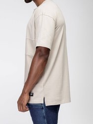 Men's Square Cutout Patterned Tee In khaki