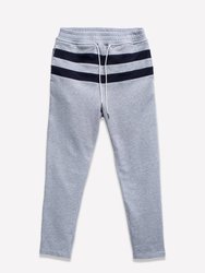 Men's Stripe Sweatpants In Heather Grey - Grey
