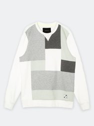 Men's Sweatshirt With Panelling In Off White - Off White