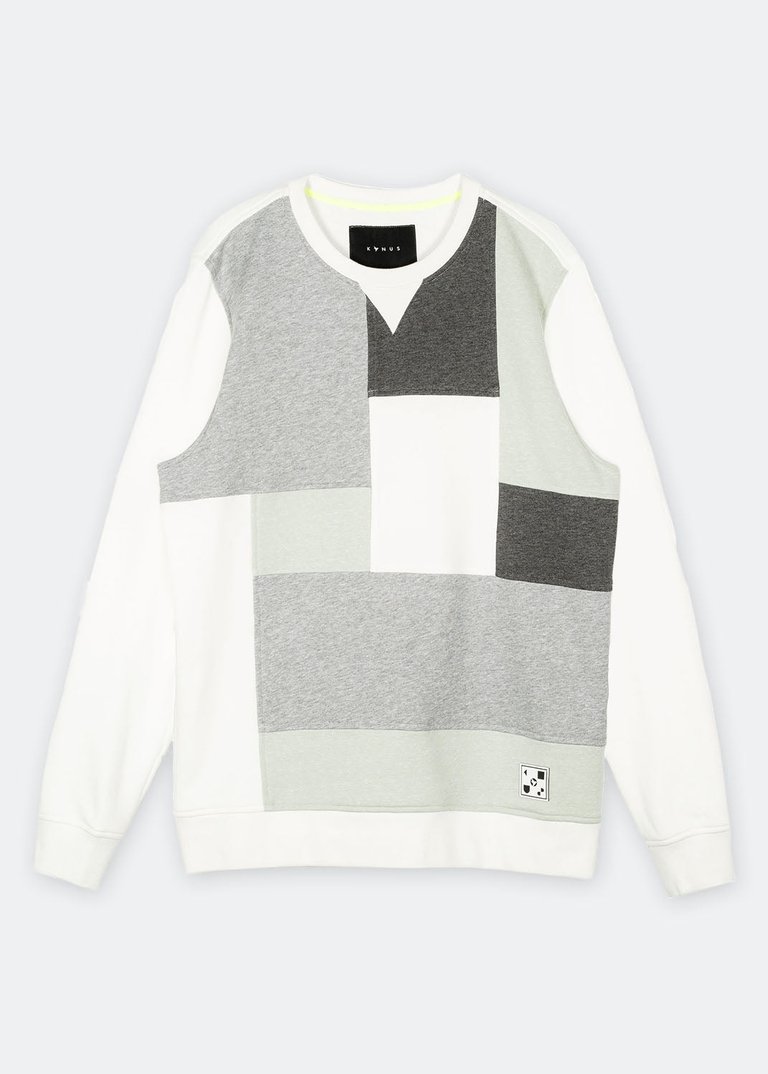 Men's Sweatshirt With Panelling In Off White - Off White