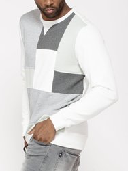 Men's Sweatshirt With Panelling In Off White