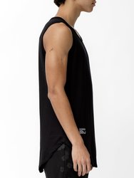 Men's Tank Top With Accent Label In Black