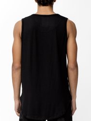 Men's Tank Top With Accent Label In Black