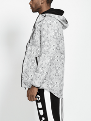 Men's Tech Graphic Windbreaker Jacket In White