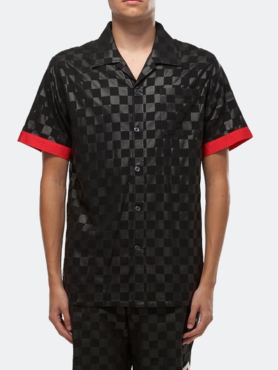 Konus Men's Tonal Checker Printed Shirt In Black product