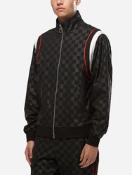 Men's Tonal Checkered Jacket In Black