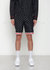 Men's Tonal Checkered Shorts With Tape In Black