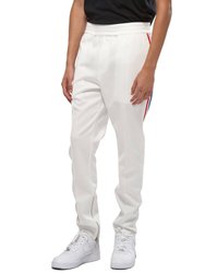 Men's Track Pants With Knit Tape Detail - White - White