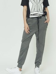 Men's Track Pants With Pin Tuck Detail - Charcoal