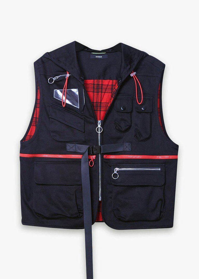 Men's Utility Fashion Vest - Black - Black