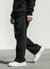 Men's Wide Print Patch French Terry Sweatpants - Black