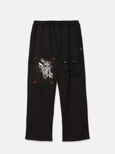 Konus Men's Wide Print Patch French Terry Sweatpants - Black product