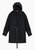 Men's Wool Blend Hooded Coat With Reflective Piping - Black