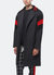 Men's Wool Blend Long Coat With Contrast Stripes In Charcoal