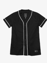 Men's Woven Baseball Jersey Shirt In Black