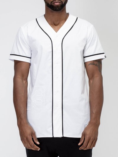 Konus Men's Woven Baseball Jersey Shirt In White product