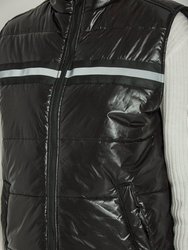 Men's Zip-Up Puffer Vest In Black
