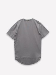 T-Shirt With Curved Hem - Taupe