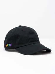 Unisex Color Embroidery Hat - Black