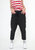 Unisex Cropped Pants With Side Panels - Black