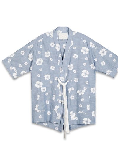 Konus Unisex Floral Kimono Shirt In Blue product