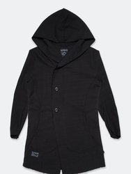 Unisex Hooded Fishtail Jacket - Black