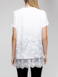 Women's Lace Detail V Neck Tee