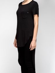 Women's Open Back Elongated Tee In Black