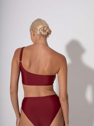 Annie High Waist Bottoms - Burgundy