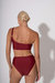 Annie High Waist Bottoms - Burgundy