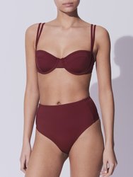 Kumanomi Cup Top - Burgundy