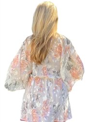 Floral Printed String Waist Kimono