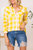 Gauze Plaid Button Down Long Sleeve Shirt In Yellow - Yellow