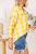 Gauze Plaid Button Down Long Sleeve Shirt In Yellow