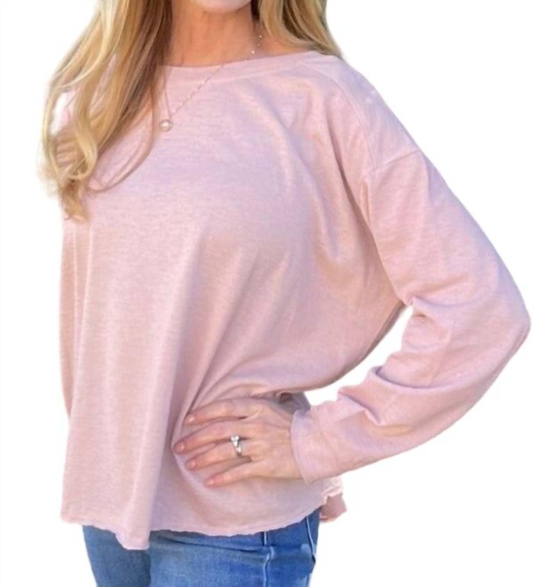 Round Neck Cross Back Top - Pink