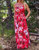 Smocked Back Floral Dress In Red - Red