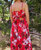 Smocked Back Floral Dress In Red