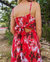 Smocked Back Floral Dress In Red