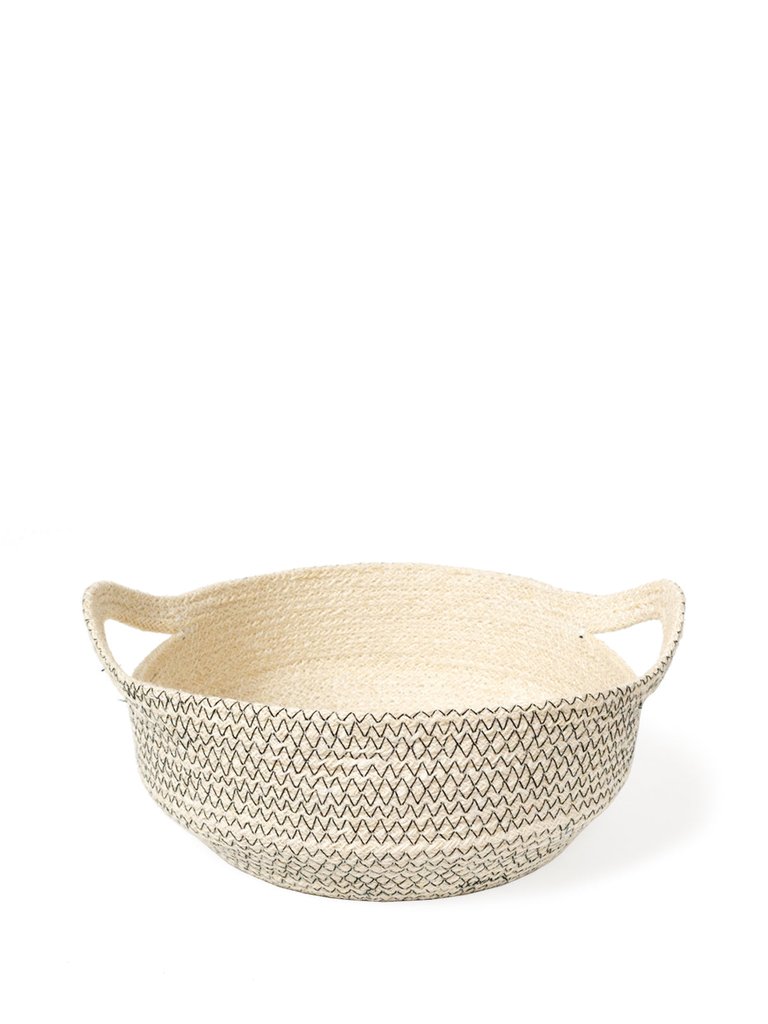 Amari Fruit Bowl in Black - Off-White with Black Stitch