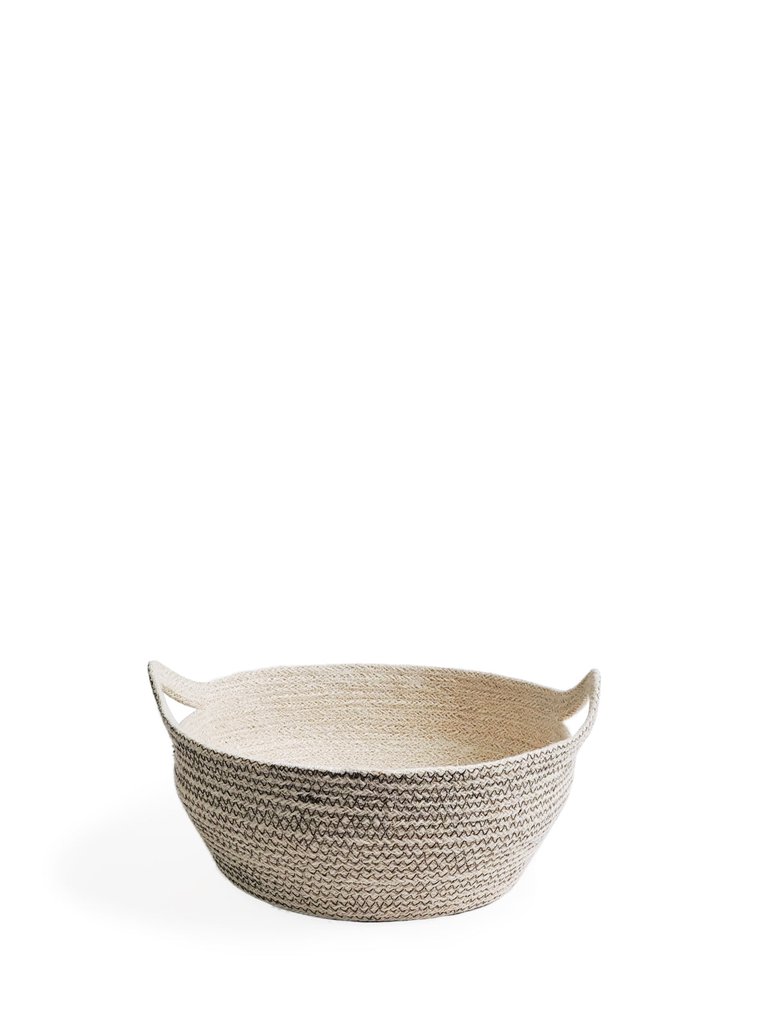 Amari Fruit Bowl in Brown - Off-White With Brown Stitch