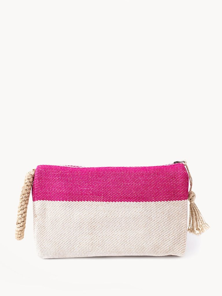 Block A Clutch - Pink - Pink-White, Gray-White, Blue-White