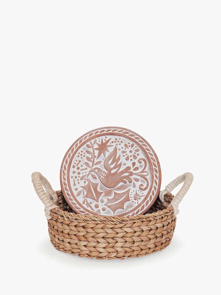 Bread Warmer & Basket - Bird Round - Natural