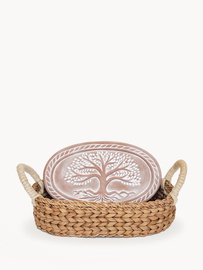 KORISSA Bread Warmer & Basket - Tree Of Life Oval product