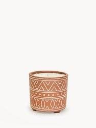 Hand Etched Terracotta Garden Pot Candle