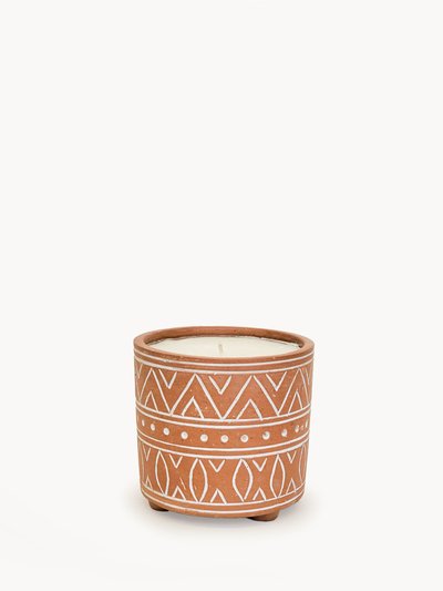 KORISSA Hand Etched Terracotta Garden Pot Candle product