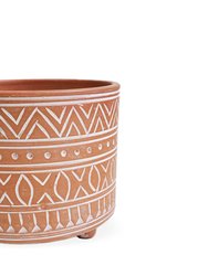 Hand Etched Terracotta Pot - Small