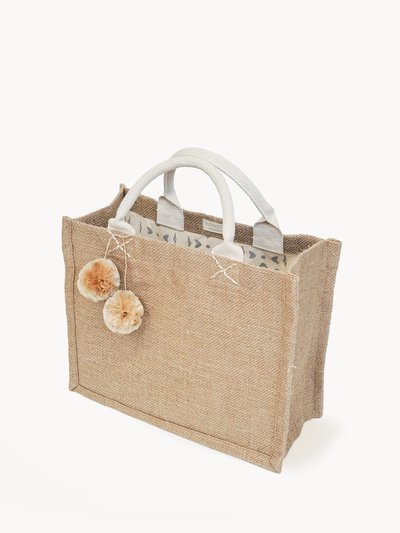 KORISSA Jute Canvas Gift Bag With Pompom product