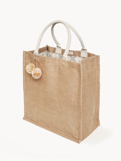 KORISSA Jute Canvas Market Bag With Pompom product