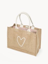 Jute Canvas Shopping Bag - Love - Love