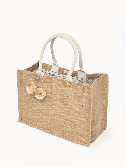 KORISSA Jute Canvas Shopping Bag With Pompom product